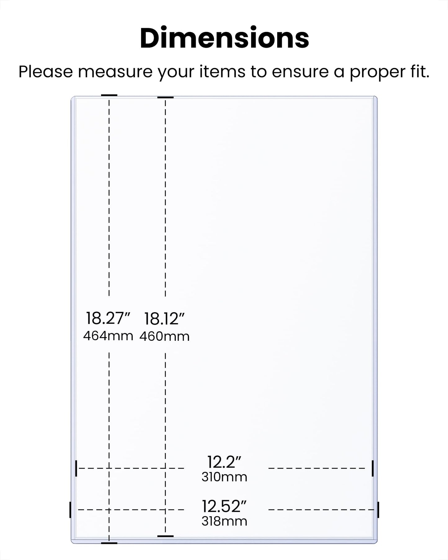 HYARUAT 12x18 Toploader - Clear Semi-Rigid PVC Sheet Protectors, Hard Plastic Sleeves for Lithographs, Posters, and Prints (10-Pack)