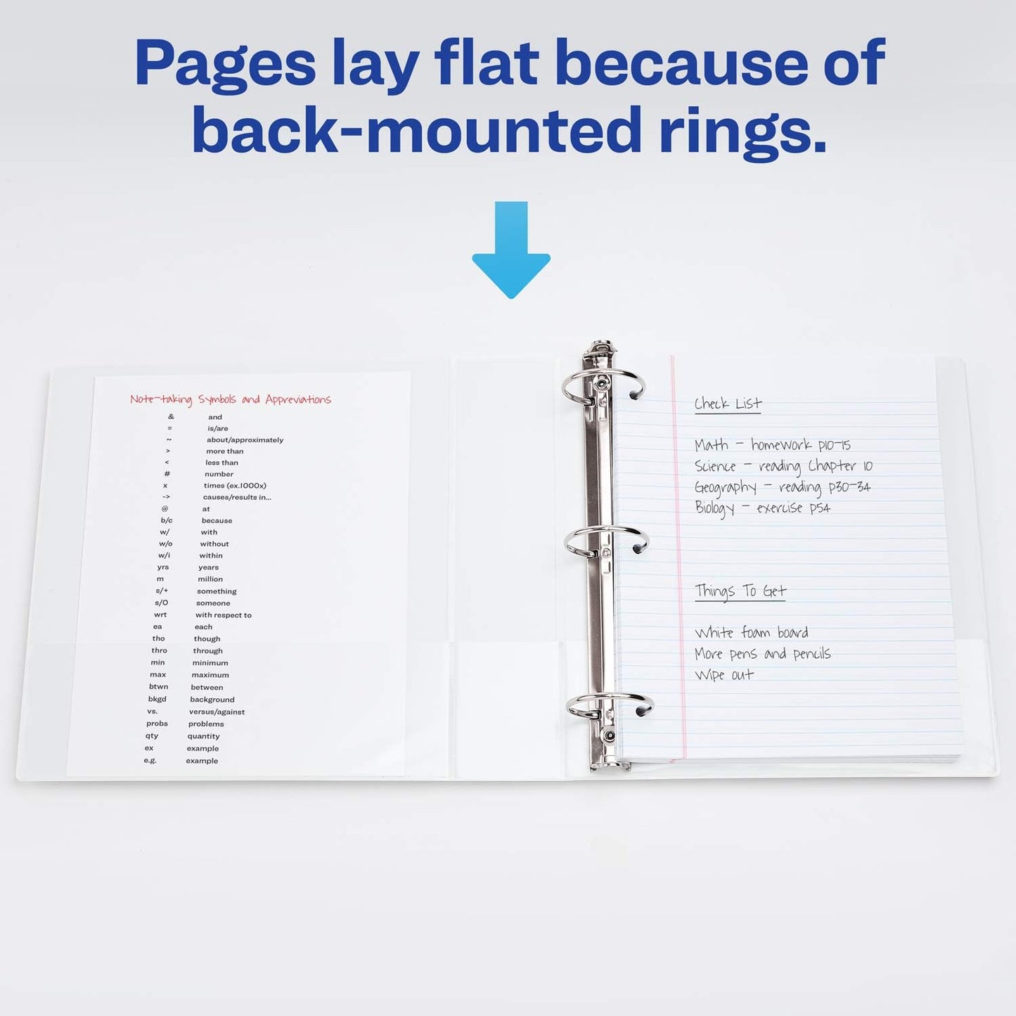 Avery Standard View 3 Ring Binders, 2" Round Rings, 375-Sheet Capacity, 2.8 Inch Wide Spine, White Binders, Ideal for Lightweight Organization and Occasional Referencing (4-Pack of 19202)