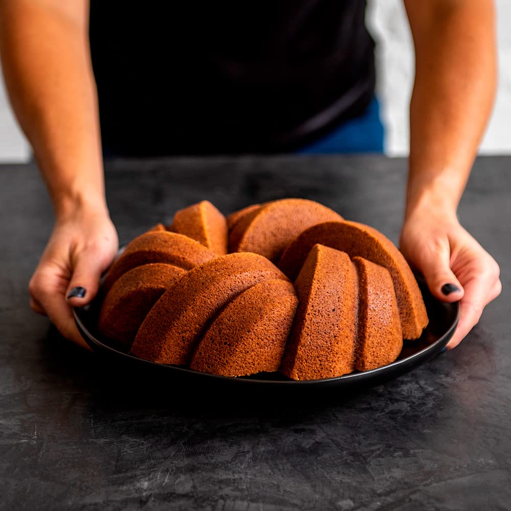 Nordic Ware NW 95577 75th Anniversary Braided Rope Bundt Cake Pan, Gold 12 Cup Capacity