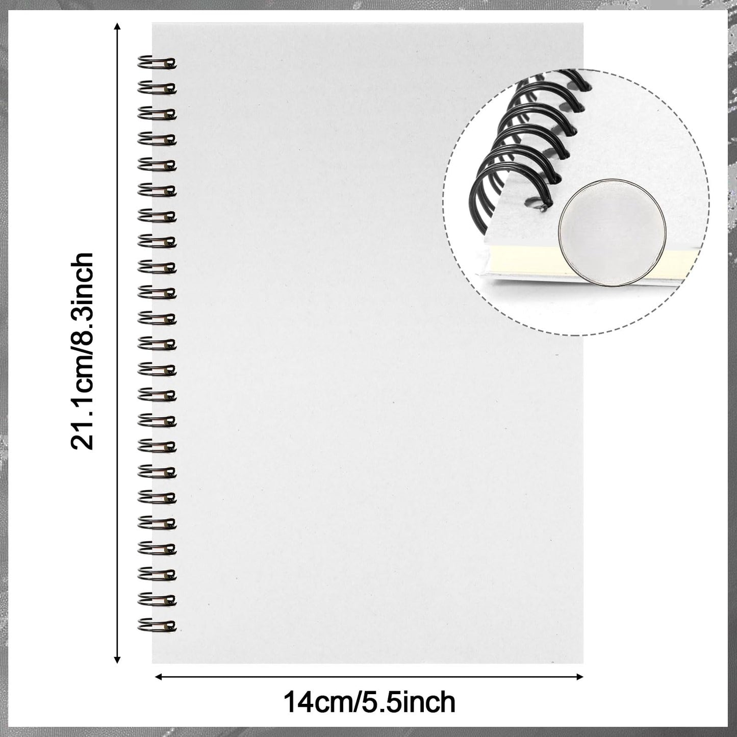 Epakh 22 Pack A5 Spiral Notebook with Kraft Cover, Back to School Hardcover Spiral Journal Notebook 5.5 x 8.3 Inch, First Day of School Travel Journal Notepad, 50 Sheets 100 Pages(White,Lined)