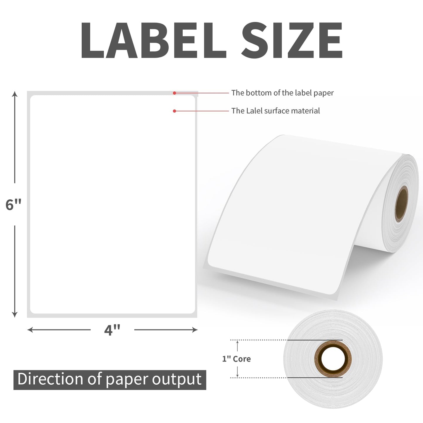9527 Product 4x6 Blank Direct Thermal Shipping Labels for Zebra 2844 Zp-450 Zp-500 Zp-505 Direct Thermal Labels Printers, Eltron Printer, 250 Labels per Roll,Total 6 Rolls 1500 Labels
