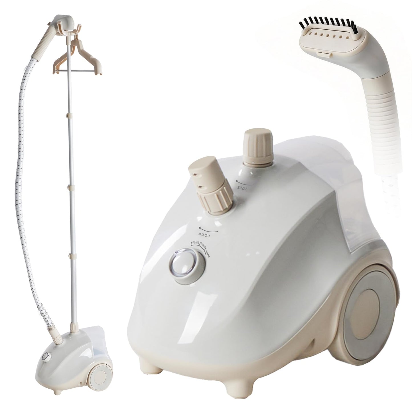 KMFurnila Garment Steamer for Clothes Standing, 1500W Efficient Clothes Steamer Standing with Wheels, Professional 58OZ Water Tank for Continuous Steaming, Fast Heating Wrinkle Remover