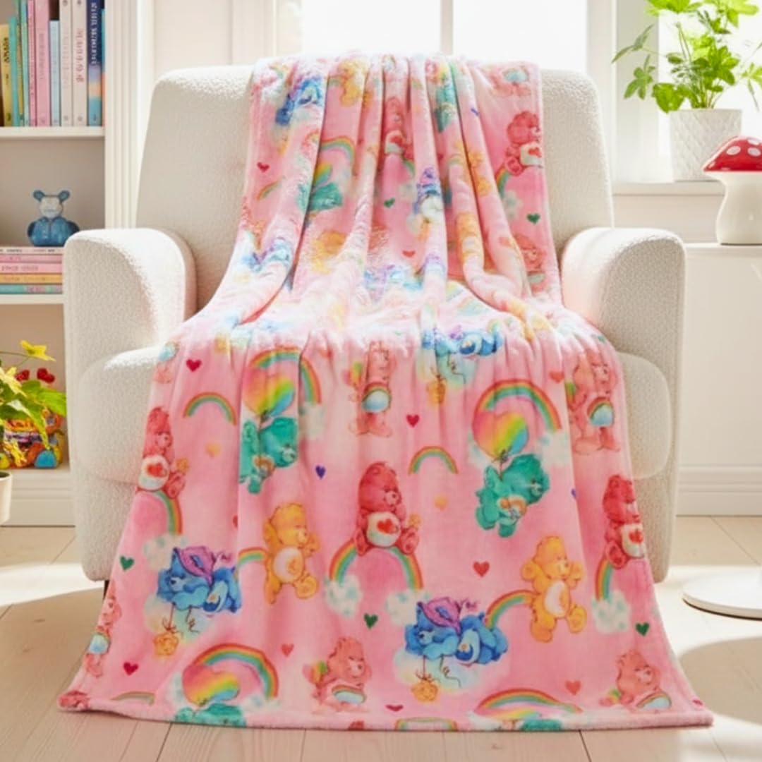 Care Bears Nostalgic Classic Bedding Super Soft Plush Cozy Throw, 46 in x 60 in, (Officially Licensed Product) by Franco Collectibles