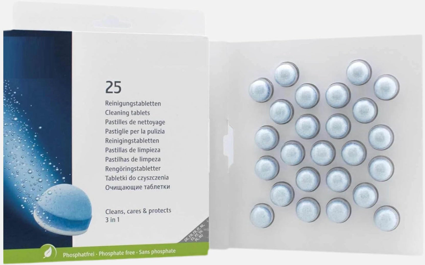 3-Phase Cleaning Tablets Deep Cleaning For ALL Coffee Machines（25 count）