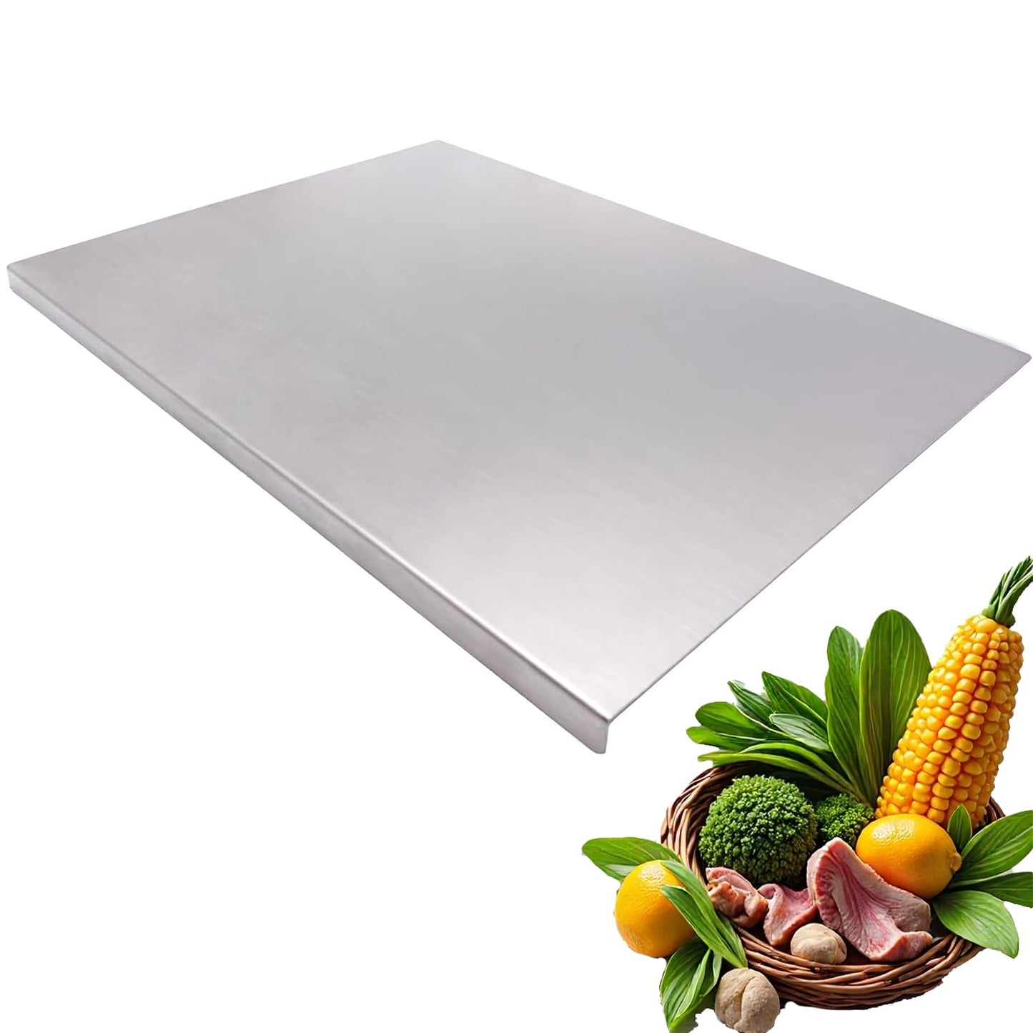 Stainless Steel Cutting Boards for The Kitchen, Suitable for Meat, Fruits, Vegetables, Bread, and Baking Large-sized Cutting Boards (19.7 x 19.7 in)