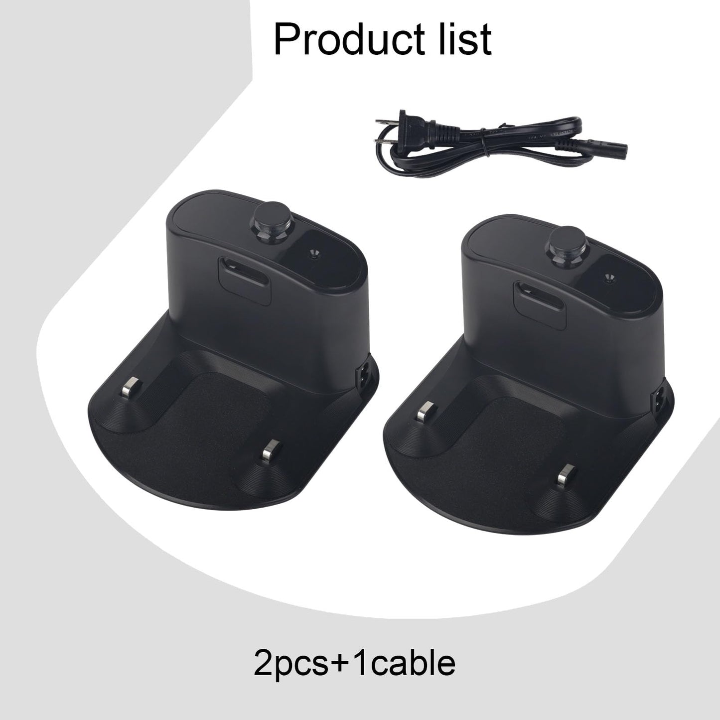 for Roomba Charger Dock,Replacement for iRobot Roomba Charging Base e5 e6 i1 i3 i4 i5 i6 i7 i8 500-900 Series Models Vacuum Cleaners-with US- Power Cord ADF-N1 17070 17064 4452369(2pcs+1cable)
