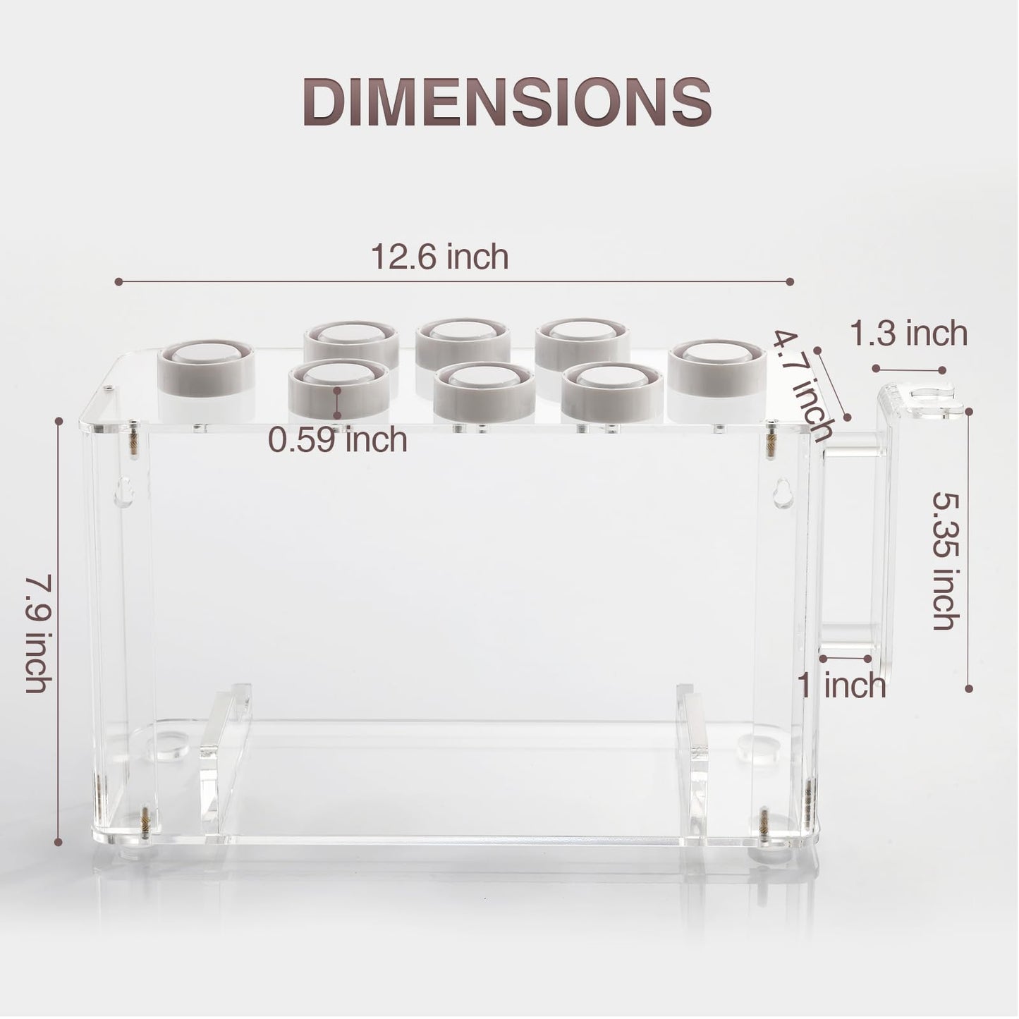 HAVICATO Hair Tool Holder for Dyson Airwrap Attachments, Storage Holder Compatible with Shark FlexStyle FlexFusion, Acrylic Display Rack Countertop Organizer Wall Mount for Hair Stylers, Clear&White