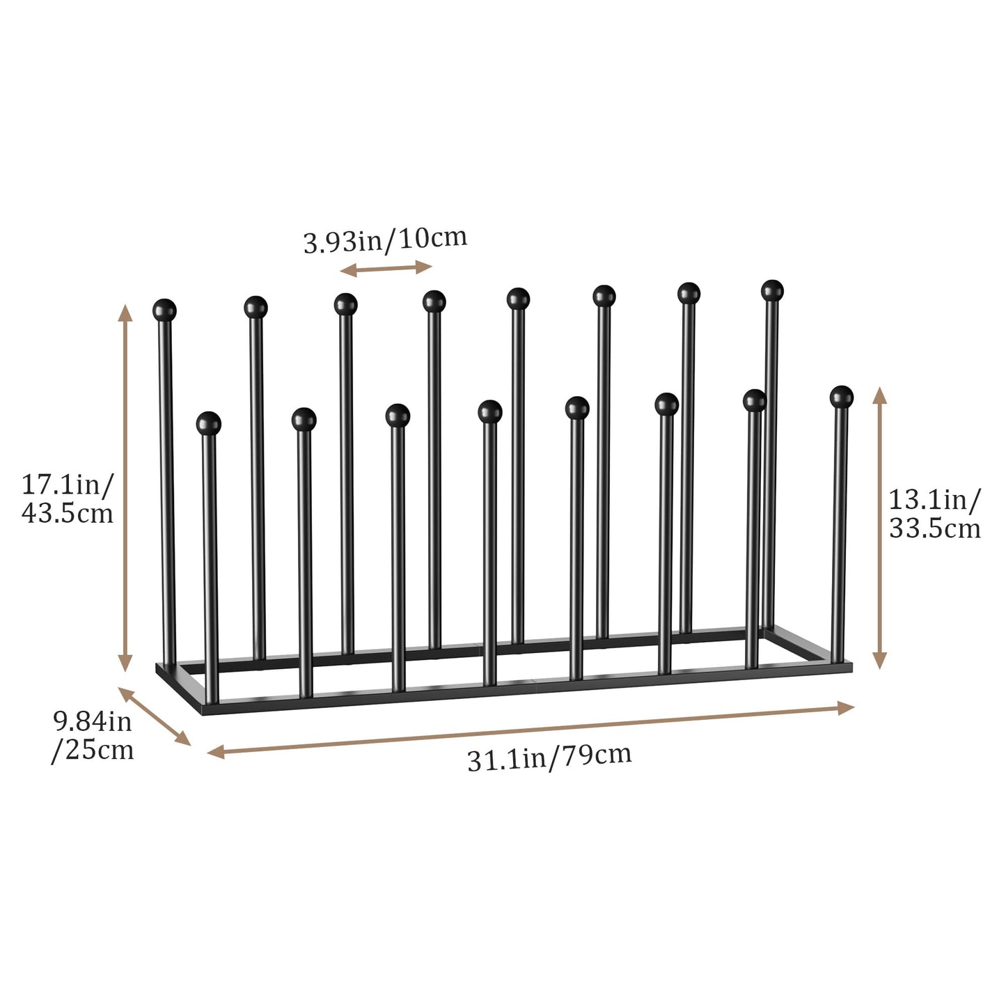 pickpiff Free Standing Shoe Racks - Black Metal Boot Rack Organizer Tall Boots for Dorm Room, Closet, Entryway, Bedroom, Patio Outdoor, Hallway, Black, Shoe Storage Fit for 8 Pairs