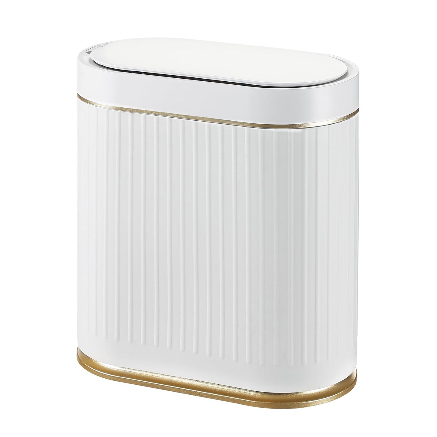 SYNCVIBE Bathroom Trash Can with Lid Automatic 2 Gallon Motion Sensor Garbage Bin, 7.5 Liter Smart Trash Bin Bathroom Decor, Plastic Garbage Can, Narrow Trash Can for Bedroom, Office, Living Room