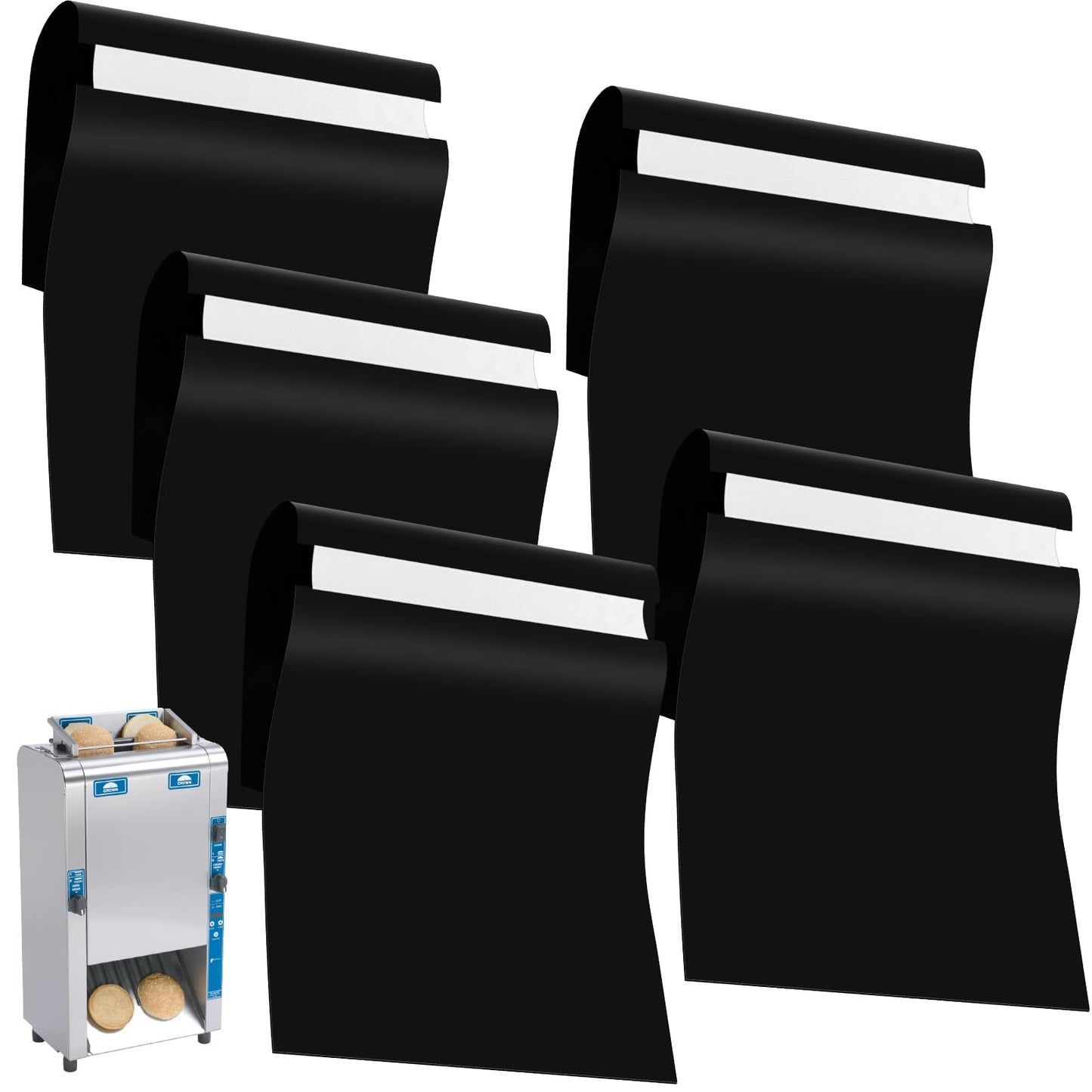 Teenyyou 5 Pcs 27.5 x 11 Inch PTFE Release Sheets Non Stick Toaster Release Sheets PTFE Liner Compatible with Antunes Roundup VCT-2, VCTM-2 Toaster, for Bread, Buns