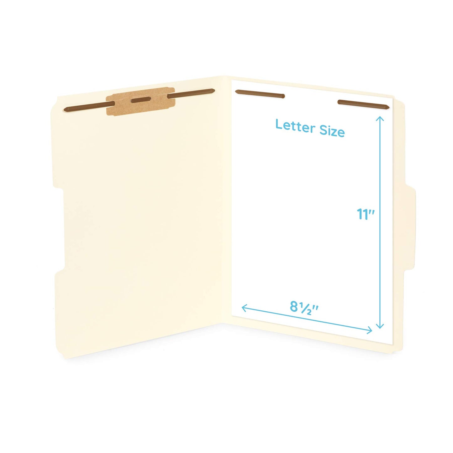 50 Manila Fastener File Folders - 1/3 Cut Reinforced Tab - Durable 2 Prongs Bonded Fastener Designed to Organize Standard Medical Files, Law Client Files, Office Reports - Letter Size, Manila, 50 Pack