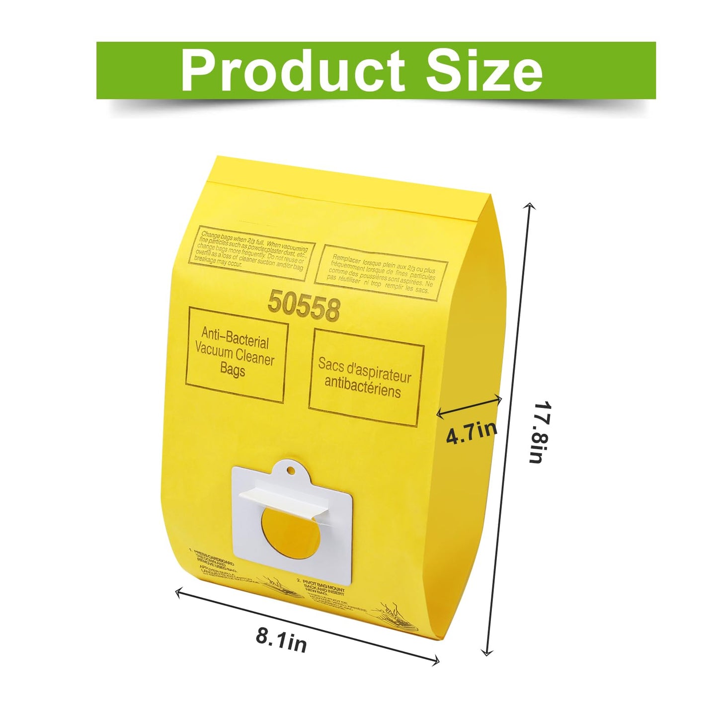 40 Pack 50558 Type C/Q Vacuum Cleaner Bags Compatible with Kenm.ore Canister Type C/Q 5055,50557,50558 (40)