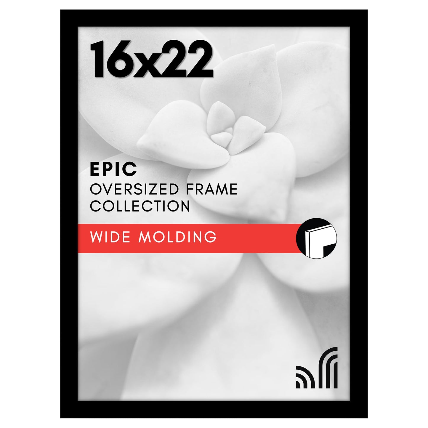 Americanflat 16x22 Picture Frame with Polished Plexiglass - Black Picture Frame - Wide Photo Frames Made of Engineered Wood for Vertical or Horizontal Wall Display - Epic Collection - Black