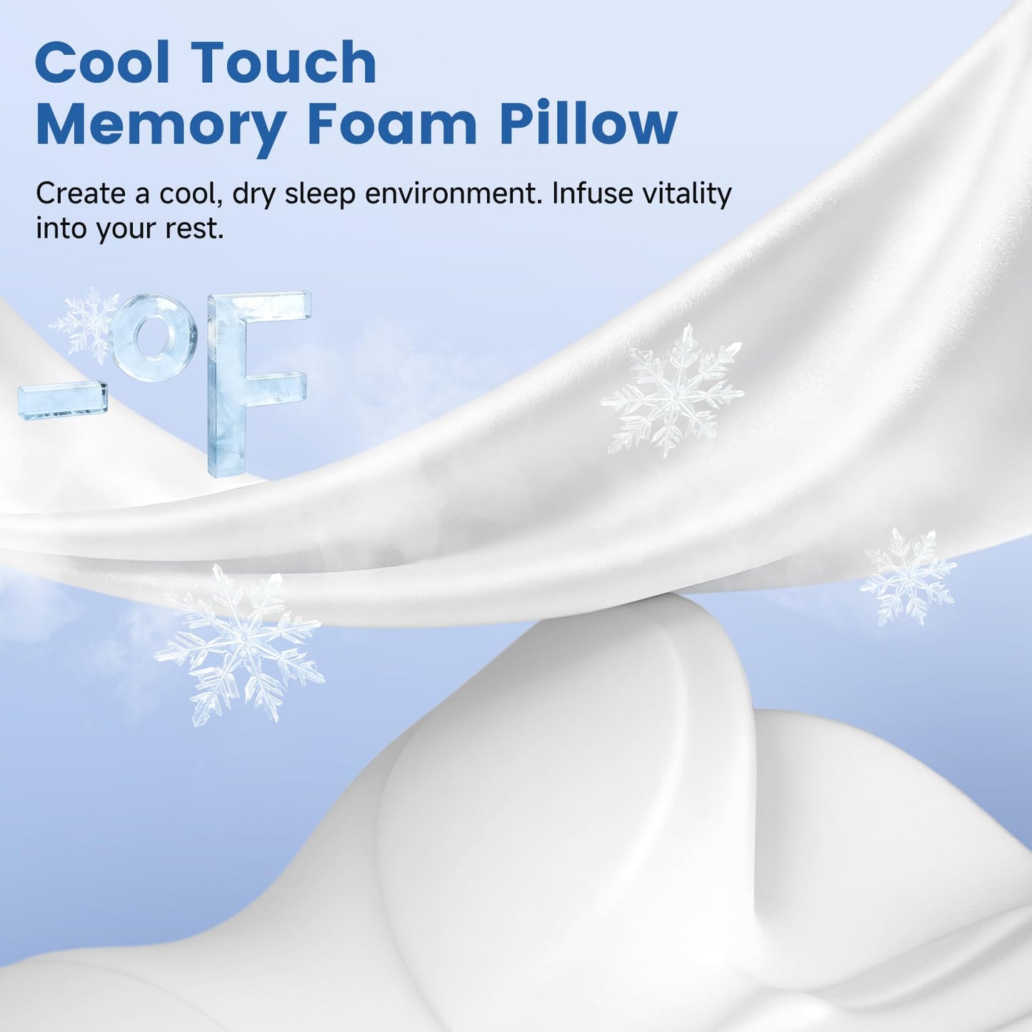 Cervical Neck Pillow for Pain Relief Support, Orthopedic Memory Foam Pillow with Dual Height 4.3" & 5.1" Loft for Side and Back Sleepers, Ergonomic Contour Bed Pillow with Breathable Removable Cover