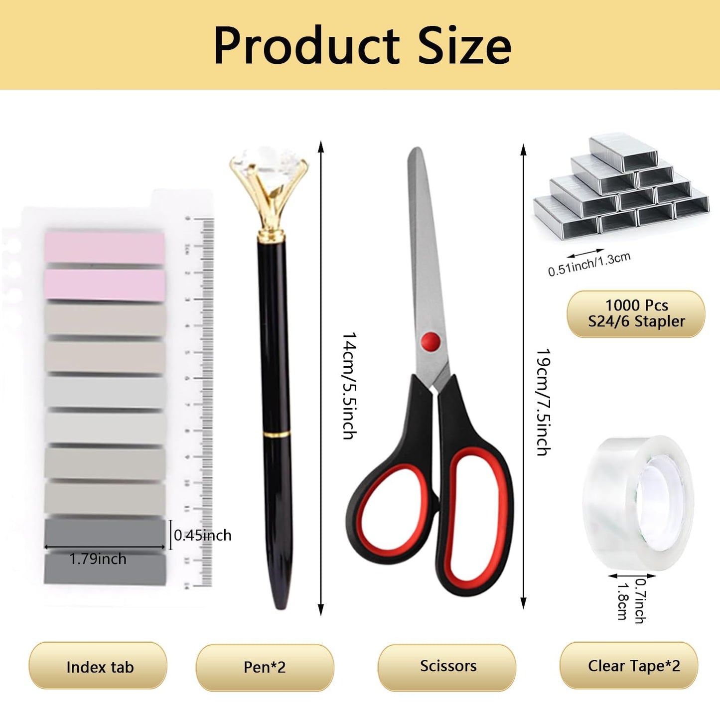 Office Supplies,Desk Accessories,Desk Organizer,Stapler,Tape Dispenser,Folding Phone Holder,Scissors,Notebook,Staple Remover,Staples,Clear Tape,Sticky Notes,Paper Clips,Bookmark,Pen,Pen pals Ect.27pcs