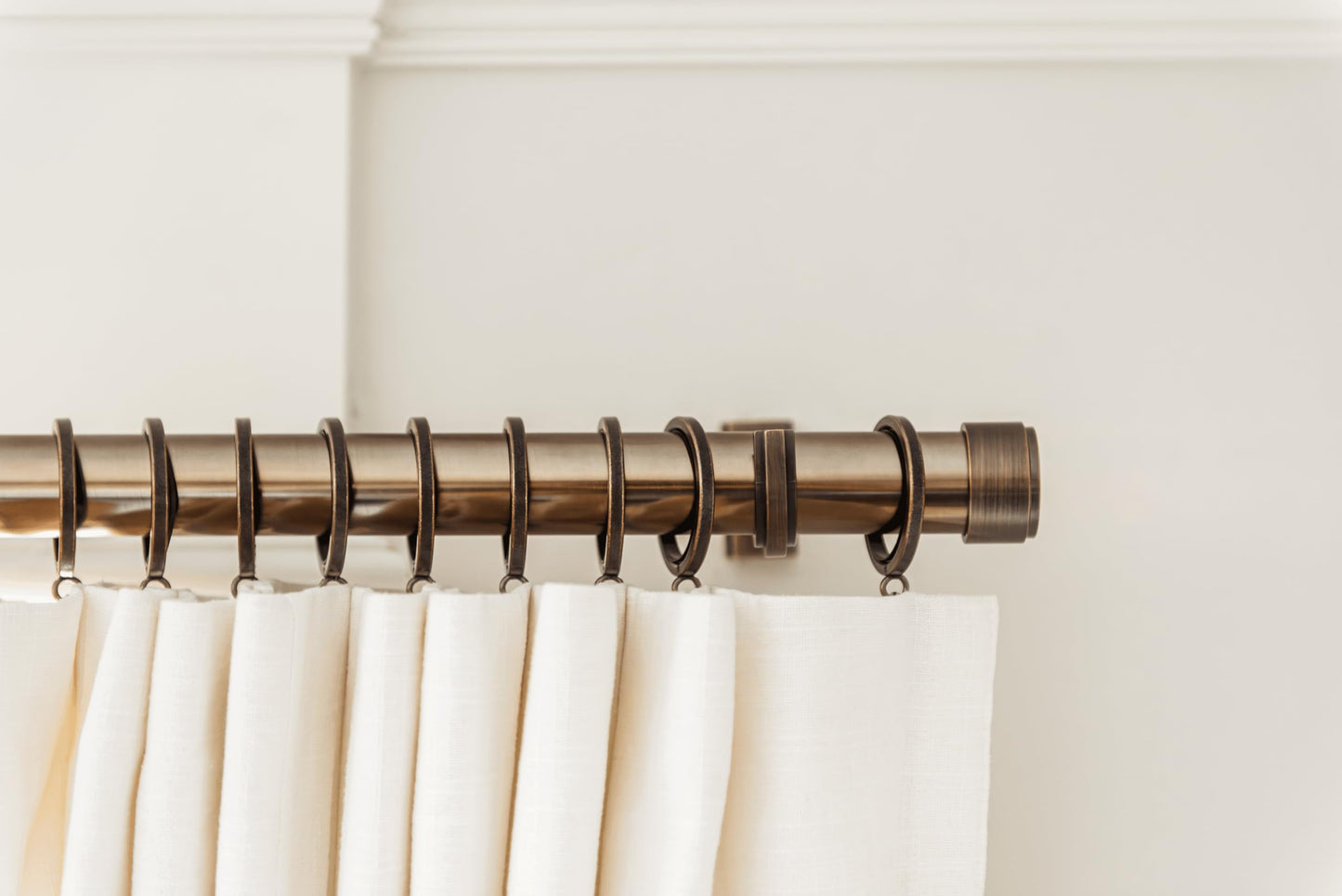BlastHome® Luxury Curtain Rings - Premium Metal - Quiet, Smooth, Removable Nylon Inserts - Pinhooks & Clips Included - 1 1/2" Inside Diameter - 18 Rings for Two Standard Curtains - Oil Rubbed Bronze
