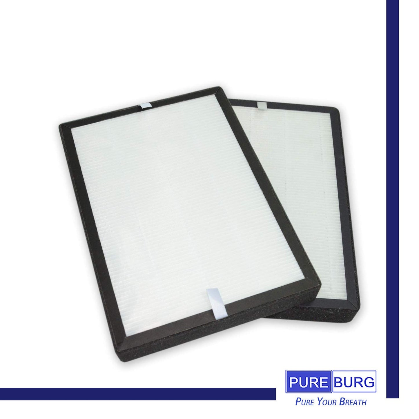 PUREBURG Replacement Filter Compatible with MOOKA KOIOS GL-FS32 & AZEUS GL-FS32 Air Purifiers, Pack of 2, H13 True HEPA Activated Carbon 2-in-1