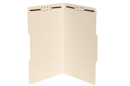 50 Legal Size 1/3 Cut Fastener File Folders - Reinforced Top Tab - Durable 2 Prongs Designed to Organize Standard Legal and Medical Files, Law Office Reports - Legal Size, Manila, 50 Pack