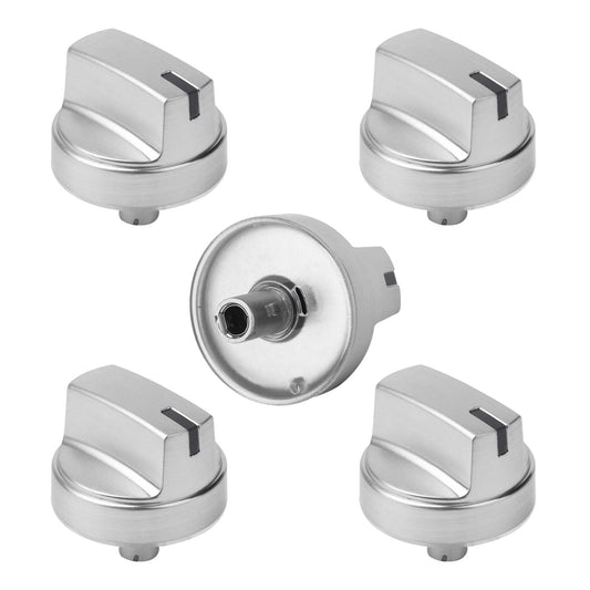 5 Pack WB03X29315 Knob Fit for GE Cooktop Knob Replacement, KIP 5U06 191D9233 Stove Knobs Compatible with GE Gas Stove Knobs Replace Part AP6327765 4585907, Compatible with JGP5030SL1SS JGP5036SL1SS