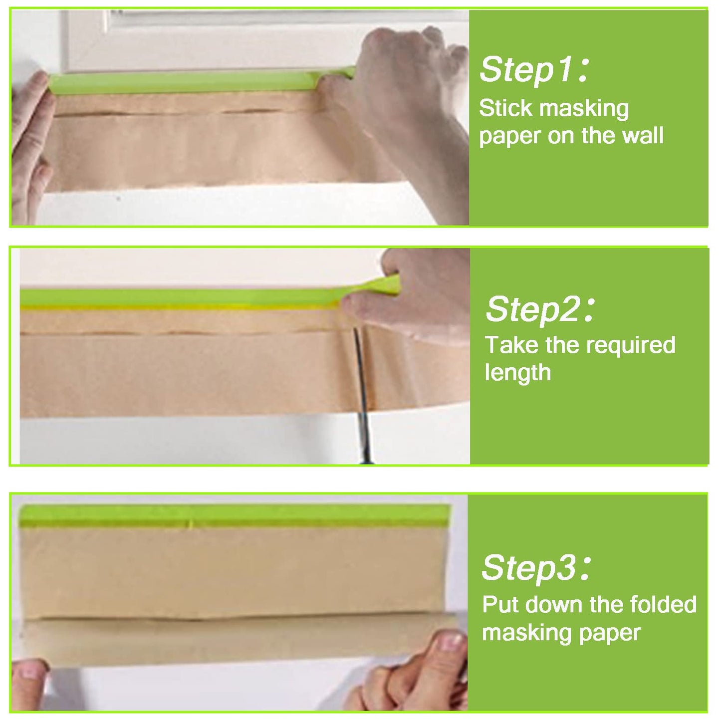6 Rolls Pre-Taped Masking Paper for Painting and 3 Rolls Masking Tape Set -18 inch x 50 feet Tape and Drape for Painting, Painters Paper for Automotive Paint Masking, Floor Protection,Wall Covering