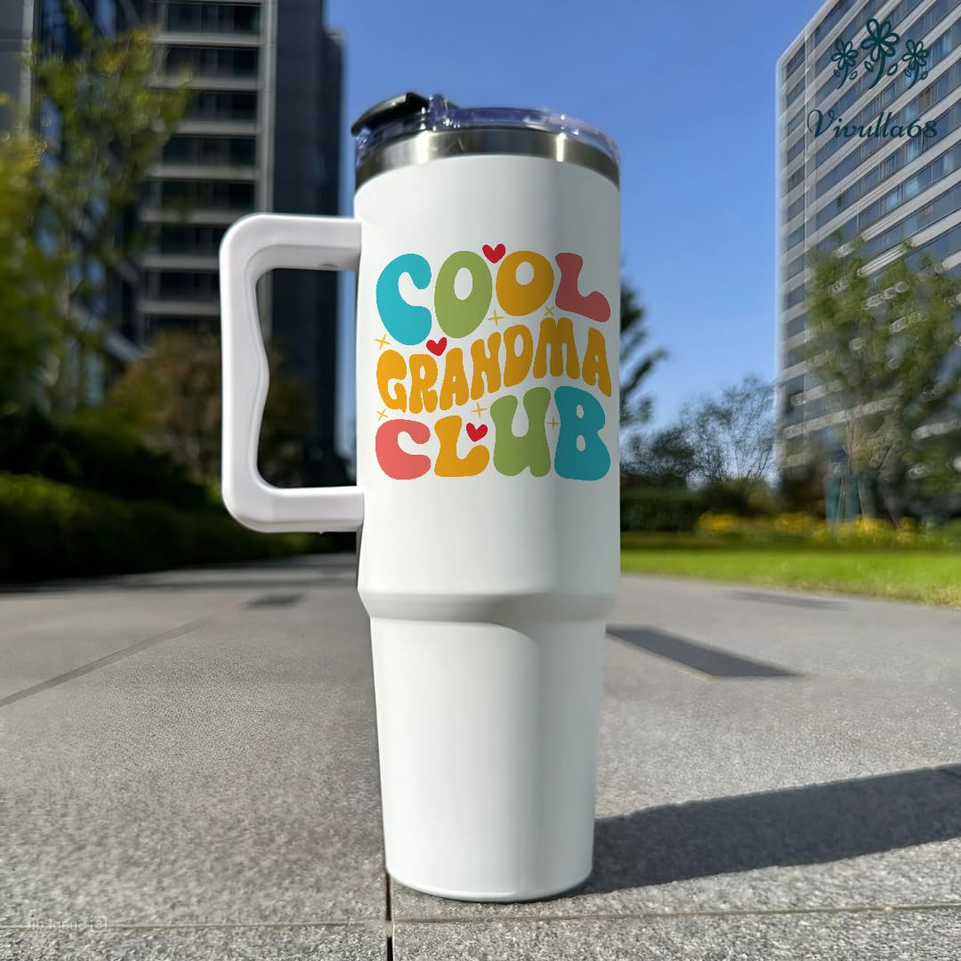 Vivulla68 Cool Grandma Club Tumbler 40Oz, Grandmother Coffee Mugs, Gifts Ideas for Grandmas, Grammy, Granny, Nana, Gigi, Mimi, Mamaw - Grandmother Birthday Gift, Grandmy Cup for Mothers Day Christmas
