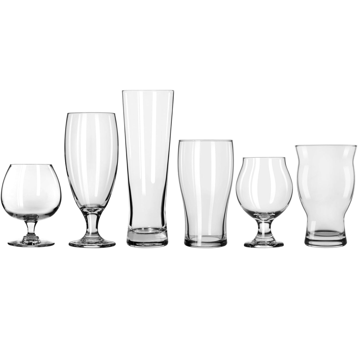 Libbey Craft Brews Assorted Beer Glasses Set of 6, Versatile, Premium Beer Glass Set, Craft Beer Glasses for Pilsner, Stout, Lager, IPA & More