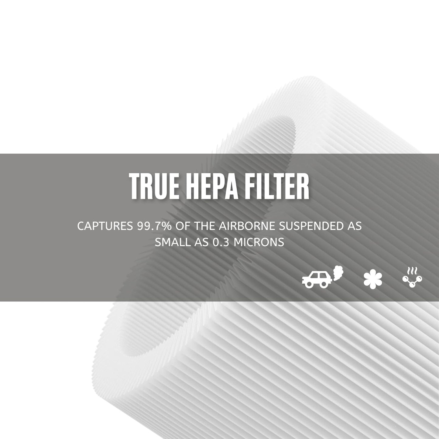 Nispira TD-1300 CL-6070A TAP01 4-in-1 True HEPA Replacement Filters Compatible with Tredy TD-1300, Tenergy Renair, Cool-Living, BEABA Nursery Air Purifier, 2 Packs