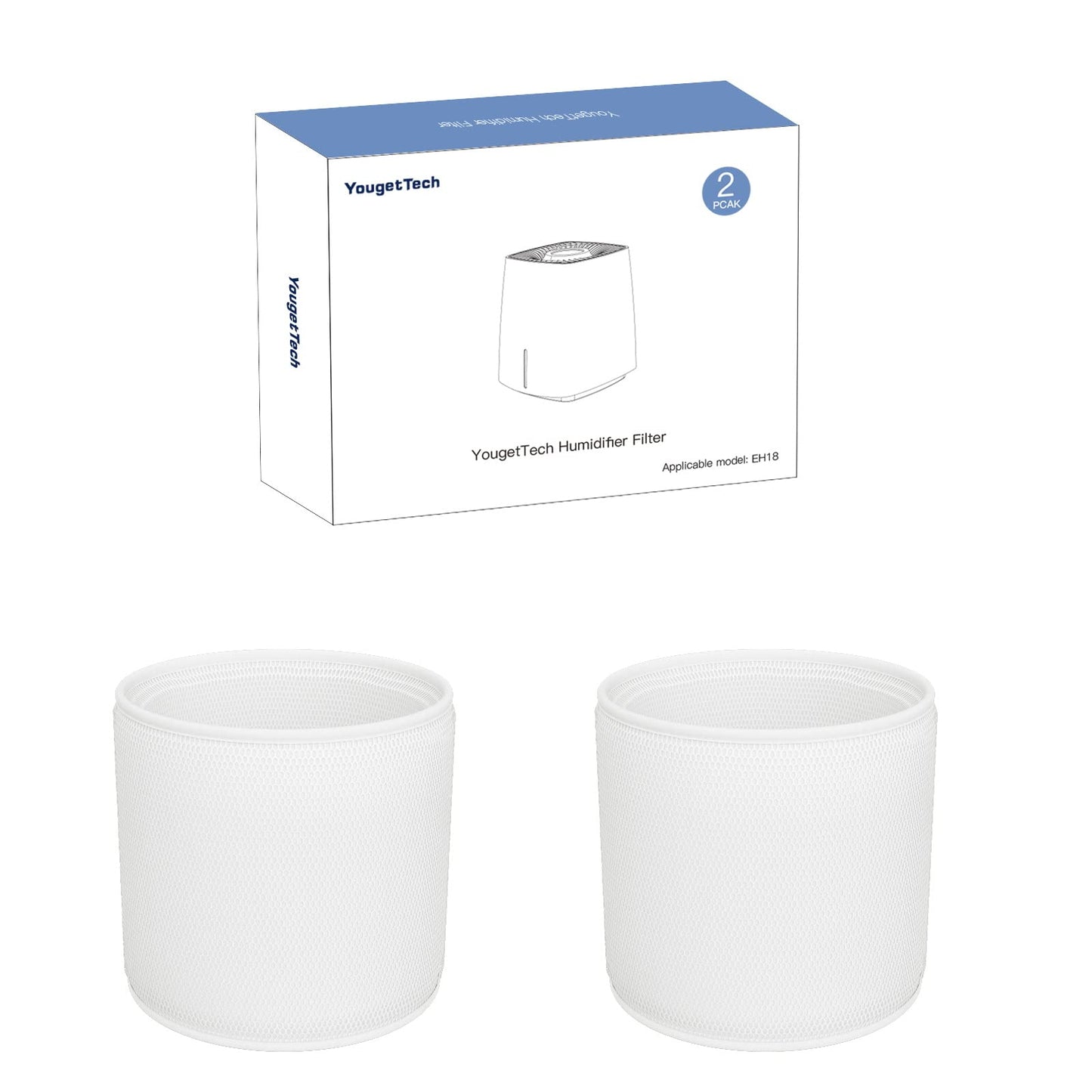 YougetTech Humidifier Wicks Standard 2-Pack - - Compatible with EH18/EH18S