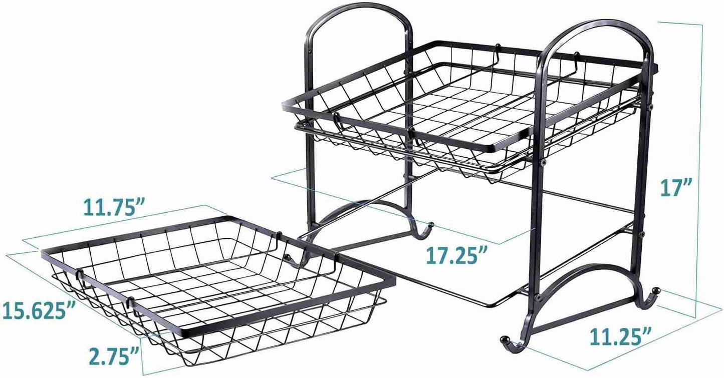 Lihou PapaQ Stackable Candy Display Rack wtih Rattan|Stackable Candy Organizer|Multi-Function Snack Rack&Shelf for Chips |Perfect Display Solution for Stores (Brown, Medium)