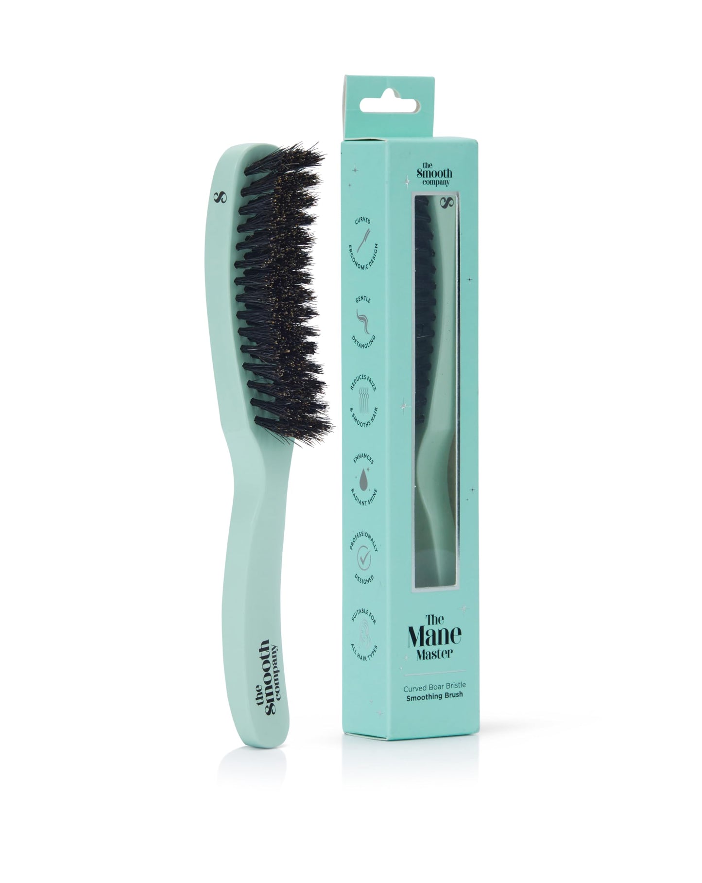Mane Master™ Curved Boar Bristle Smoothing Hair Brush