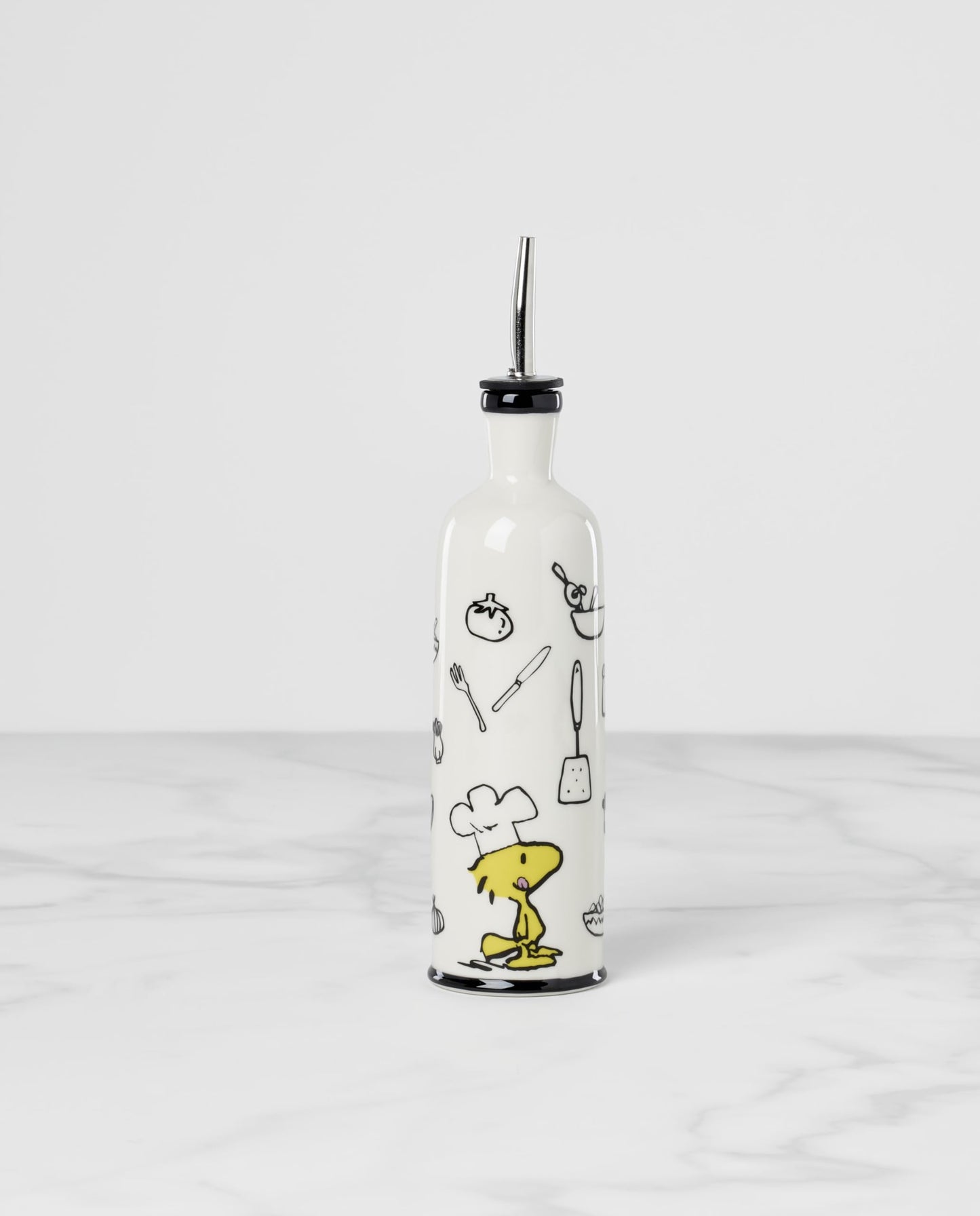 Lenox Home And Kitchen, Chef Snoopy Oil Bottle, Porcelain Material, Kitchen Gadgets, Oil Dispenser Bottle, Table Decor And Accessories, Snoopy Peanut Design, Home (White, 1 Piece, 11 Ounce Capcity)