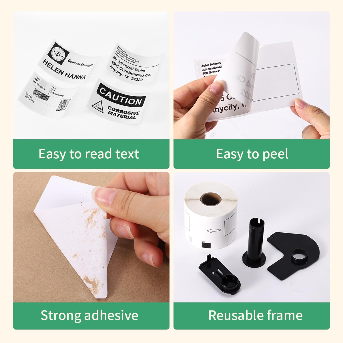 DK-1202 Labels Compatible Brother Die-Cut Shipping Label 62mm x 100mm(2-3/7 x 4 Inches) with One Refillable Cartridge for Brother QL 700 720NW 570 500 Printer and More (300 Labels Per Roll, 8 Rolls)