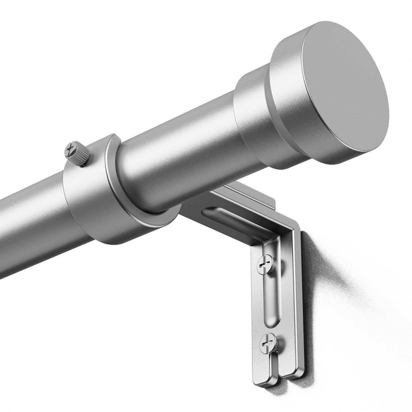 YaFex Curtain Rods 32-144 Inch, Heavy Duty 1 Inch Adjustable Curtain Rod for Windows, Silver Extra Long Window Treatment Rods, Modern Design, Easy Installation