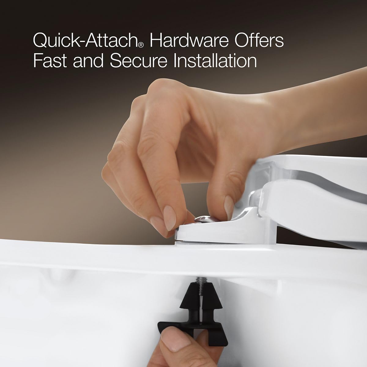 KOHLER 20110-96 Brevia, Slow Close Toilet Seat, Elongated Toilet Seat, Grip-Tight Bumpers Quick-Attach Hardware, Biscuit
