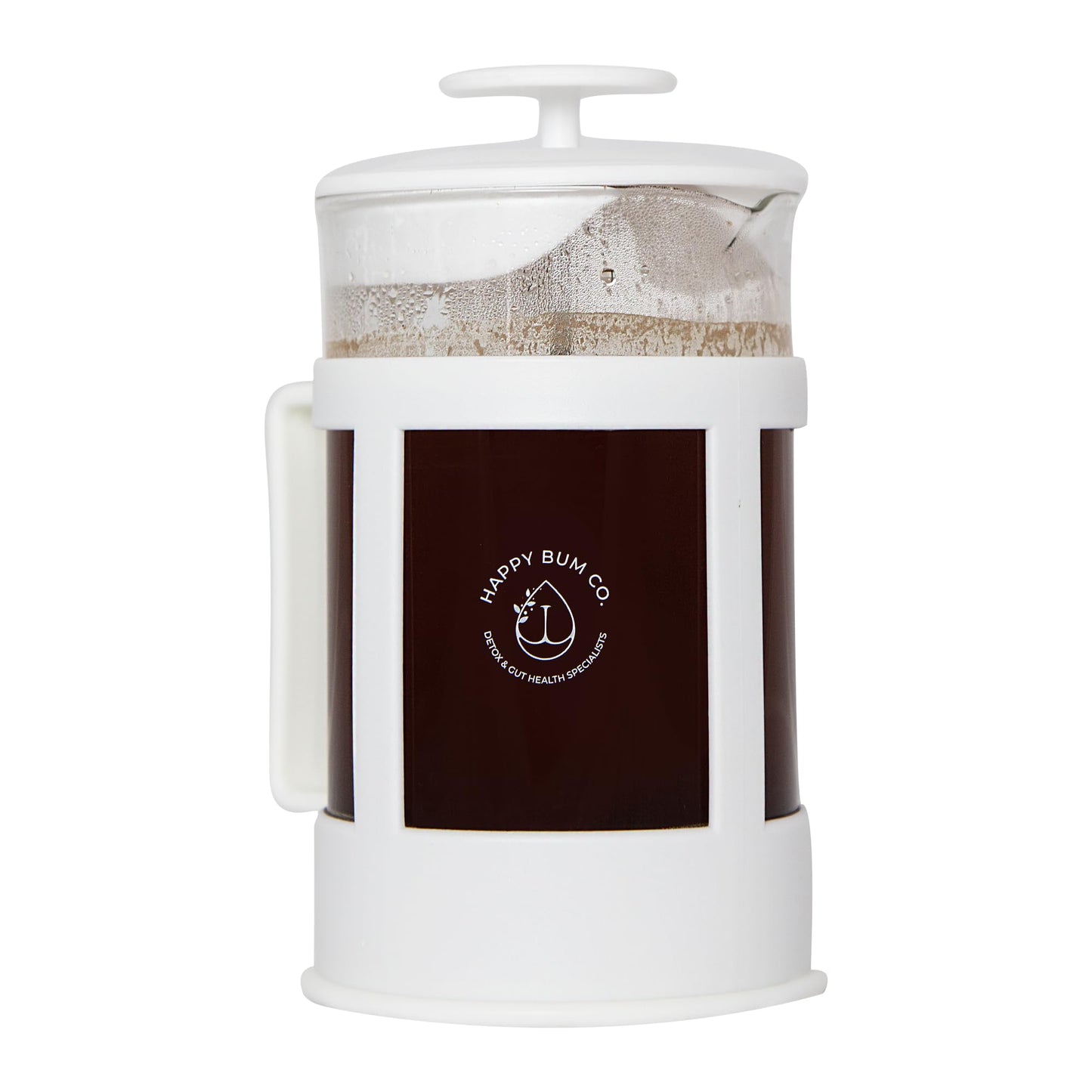 Happy Bum Coffee Plunger | 1 Liter(33.8oz) Glass French Press Stainless Steel Strainer | Easy to Use & Clean French Coffee Press Glass for Brewing and Storing Coffee Blend