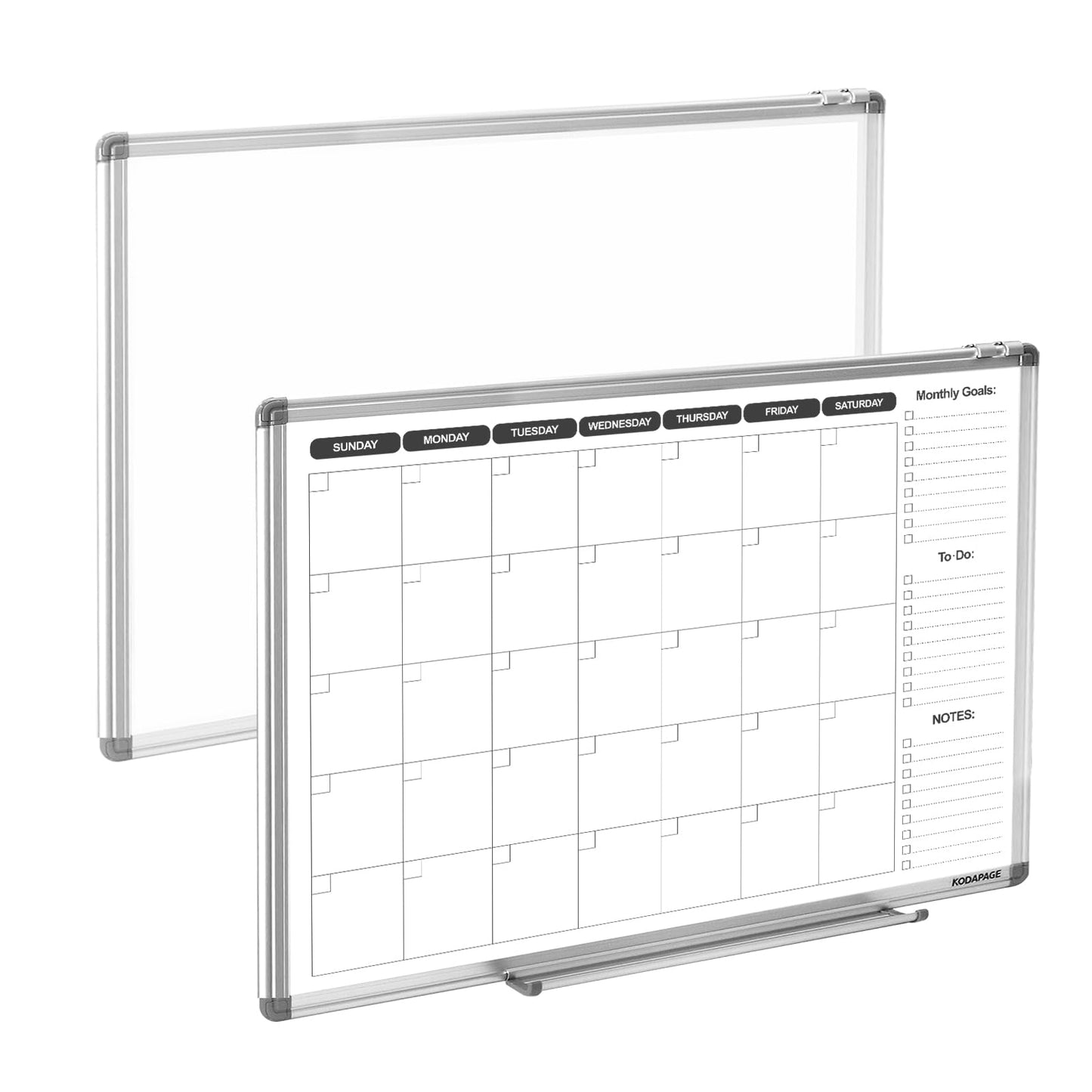 KODAPAGE Whiteboard Dry Erase Calendar for wall, Weekly & Monthly Planner Dry Erase Board 24" X 18" Double-Sided for Office, Home and School