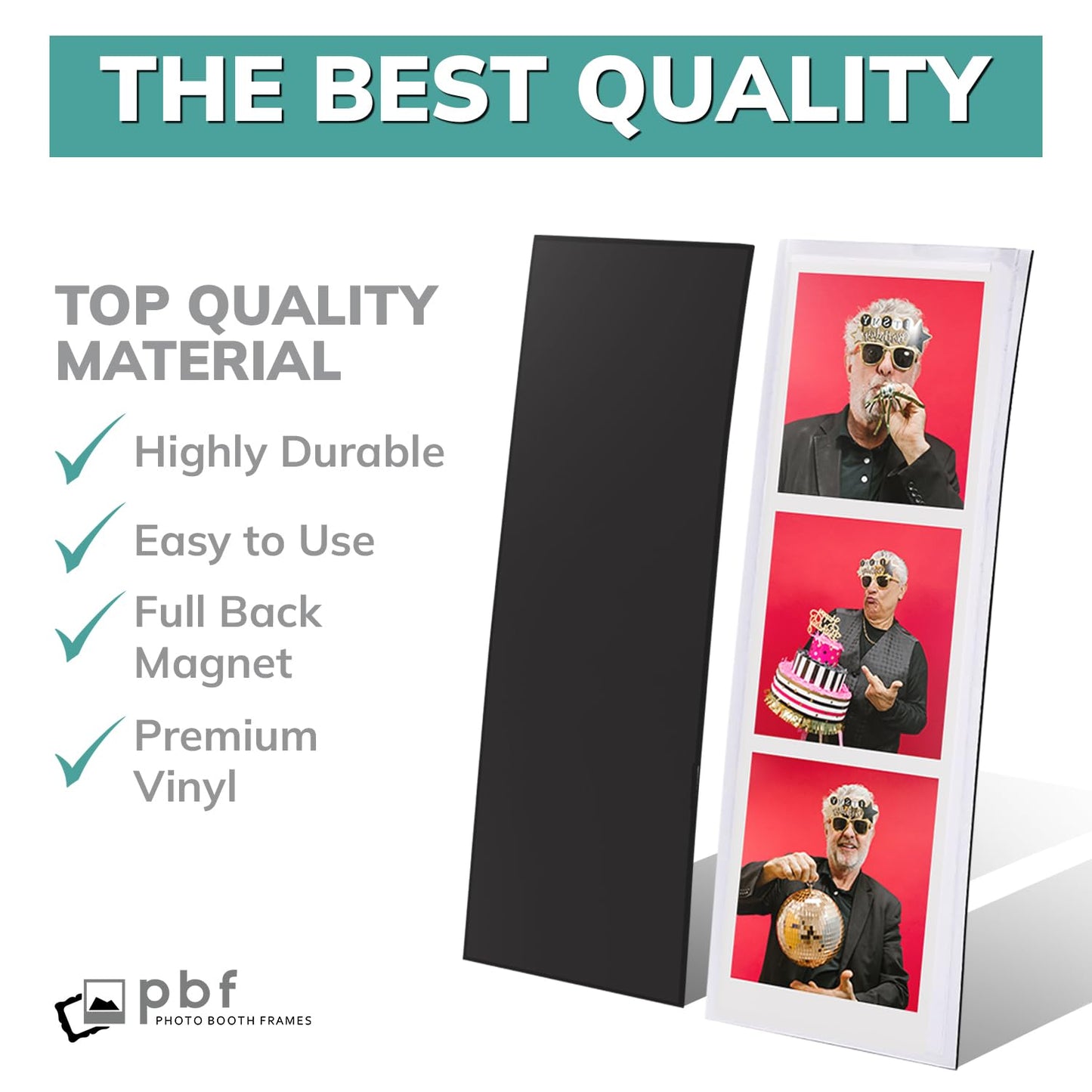 pbf PHOTO BOOTH FRAMES 2x6 Magnetic Picture Frames for Refrigerator | 2 x 6 Clear Magnetic Vinyl Frames for Photo Strips for Fridge (100-Pack)