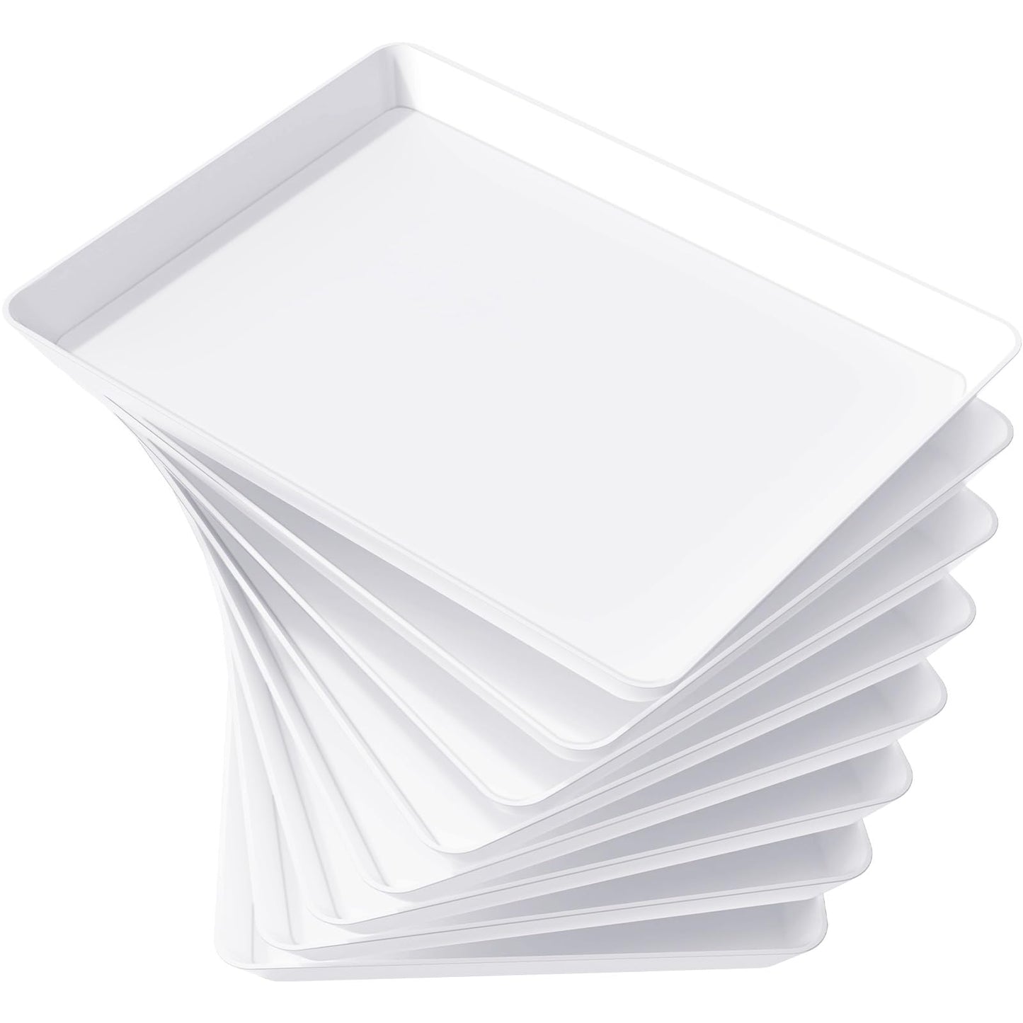 Lifewit Serving Tray for Party Supplies, Reusable Serving Platter for Catering, Snack, Fruit, Charcuterie, Appetizer, Plastic Food Trays, Hosting Essentials, BPA Free, 8 Pcs, Extra Large(16" x 12")