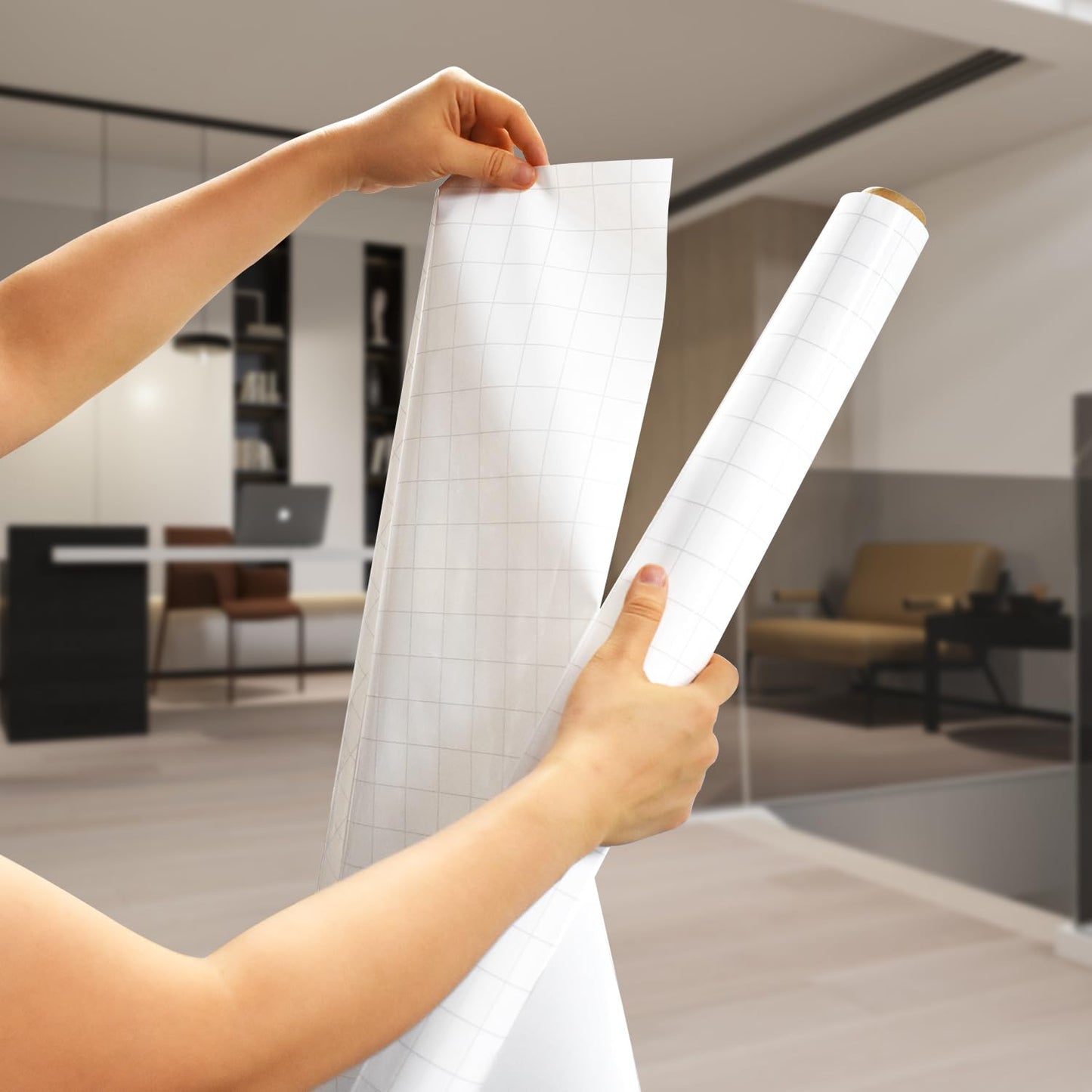 MVISUAL 15 Pack Static Dry Erase Sheets, White Board Wallpaper 31.5 x 24 Inch, Line Dry Erase Sticker for Wall
