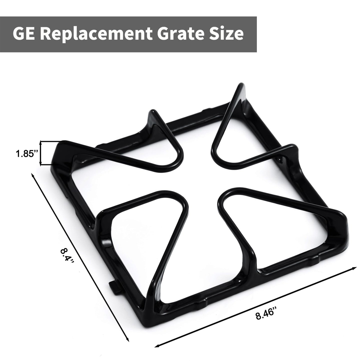 Allstare WB31K10034 Grate Replacement Parts for GE Burner Grate Stove Parts 8.4’’ x 8.46’’ General Electric Gas Range Parts Stove Surface Top Grate Cast Iron Rack 4 Pack