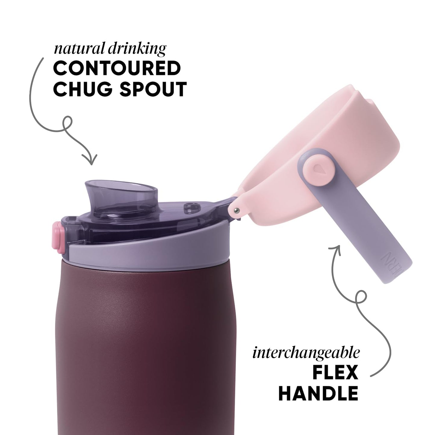 Simple Modern Mesa Sport Water Bottle with Covered Chug Lid | 30oz Cup Holder Friendly Insulated Stainless Steel Bottle for Gym, Sports and Travel | Cherry Wine