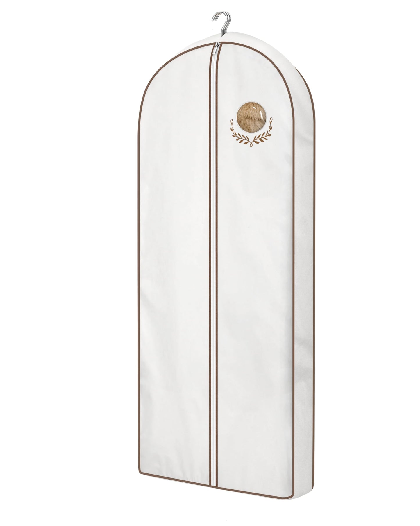 MISSLO 60" Cotton Garment Bag for Long Dress Breathable Garment Bags for Hanging Clothes Travel Women Dress Cover Luxury Hanging Clothes Storage for Fur Coat, Jacket, Gown, Suit