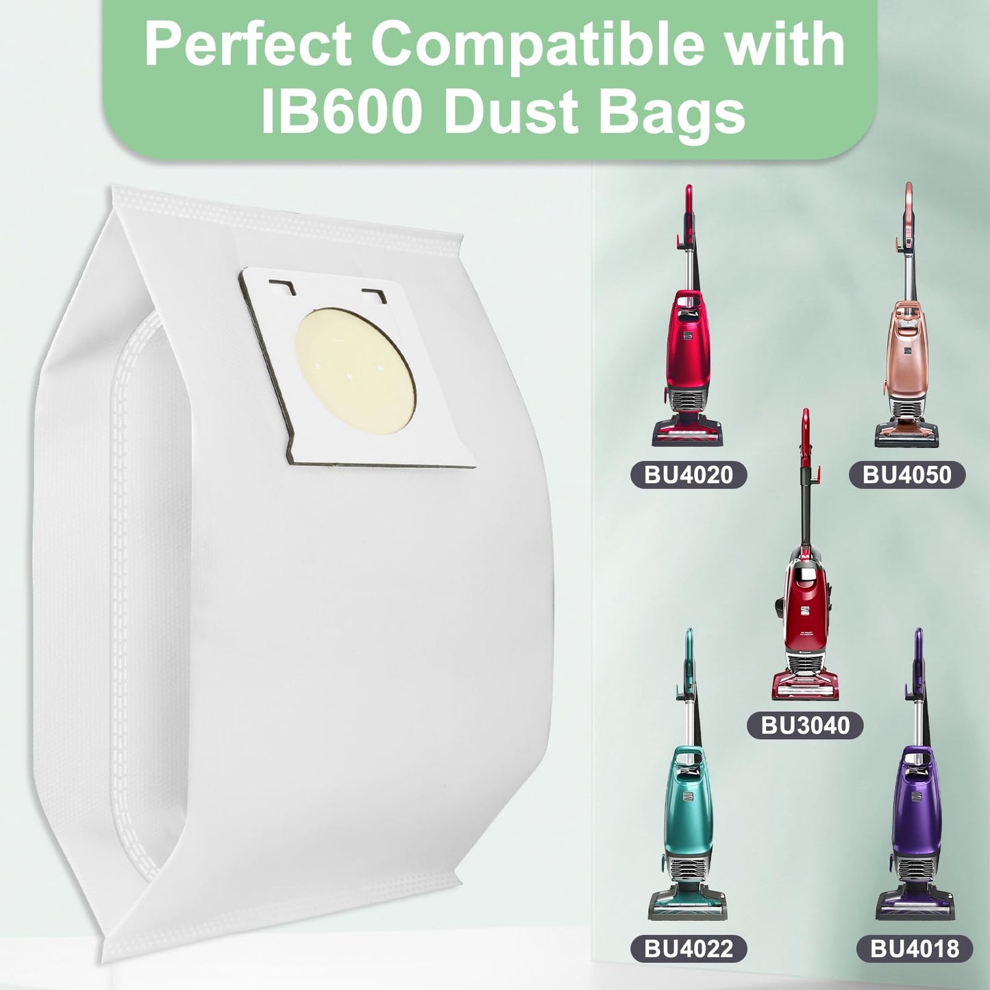 18 Pack IB600 HEPA Replacement Intuition Upright Vacuum Cleaner Bags Compatible with Intuition Bagged Upright Vacuum Lift-Up Carpet Cleaner BU4022, BU4020, BU4018, BU4050, BU3040