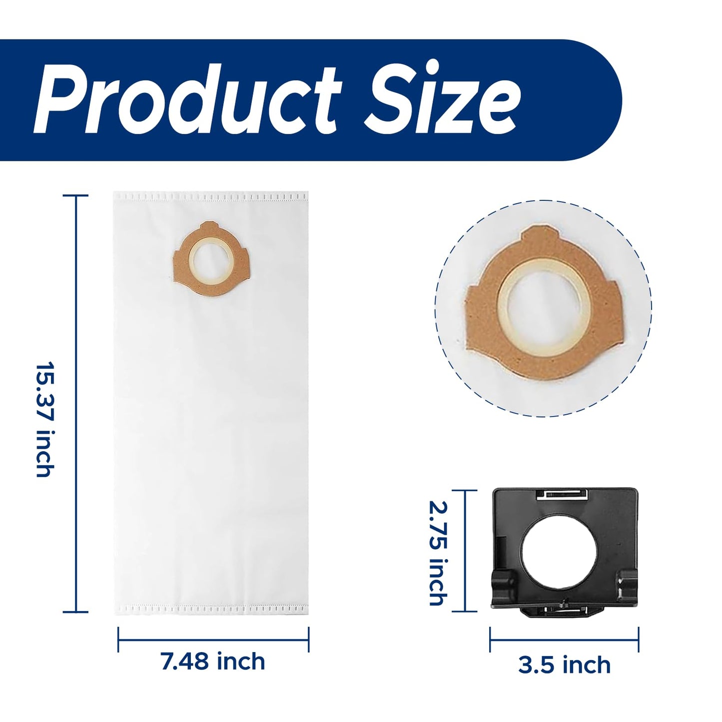 49-90-2016 Fleece Dust Bags for Milwaukee 0960-20, 0960-21 M12 FUEL 1.6 Gallon Wet/Dry Vacuum & 0970-20 M18 FUEL 2.5 Gallon Wet/Dry Vacuum, Fleece Dust Bags for M12 Fuel and M18 Fuel Vacuum-10pcs