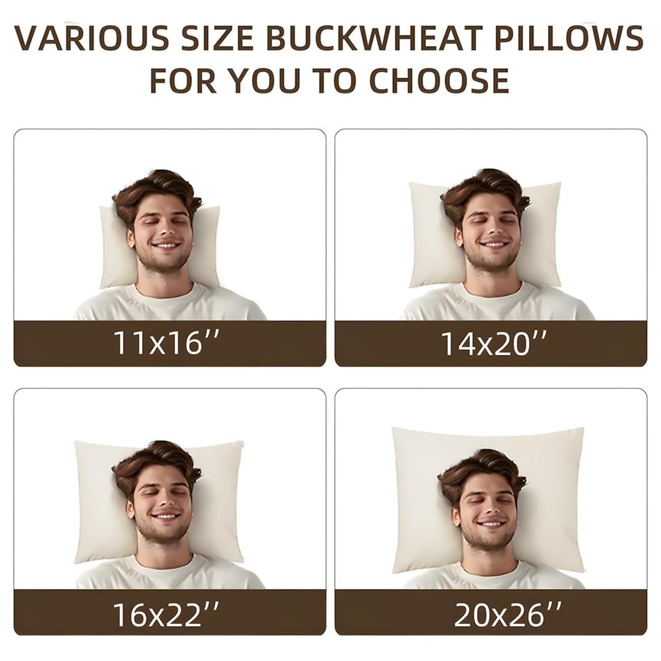 LOFE® Organic Buckwheat Pillow for Sleeping with Organic Cotton Pillowcase - 14x20'' Adjustable Pillow, Breathable for Cool Sleep, Cervical Support for Back and Side Sleepers(Tartary Buckwheat Hulls)
