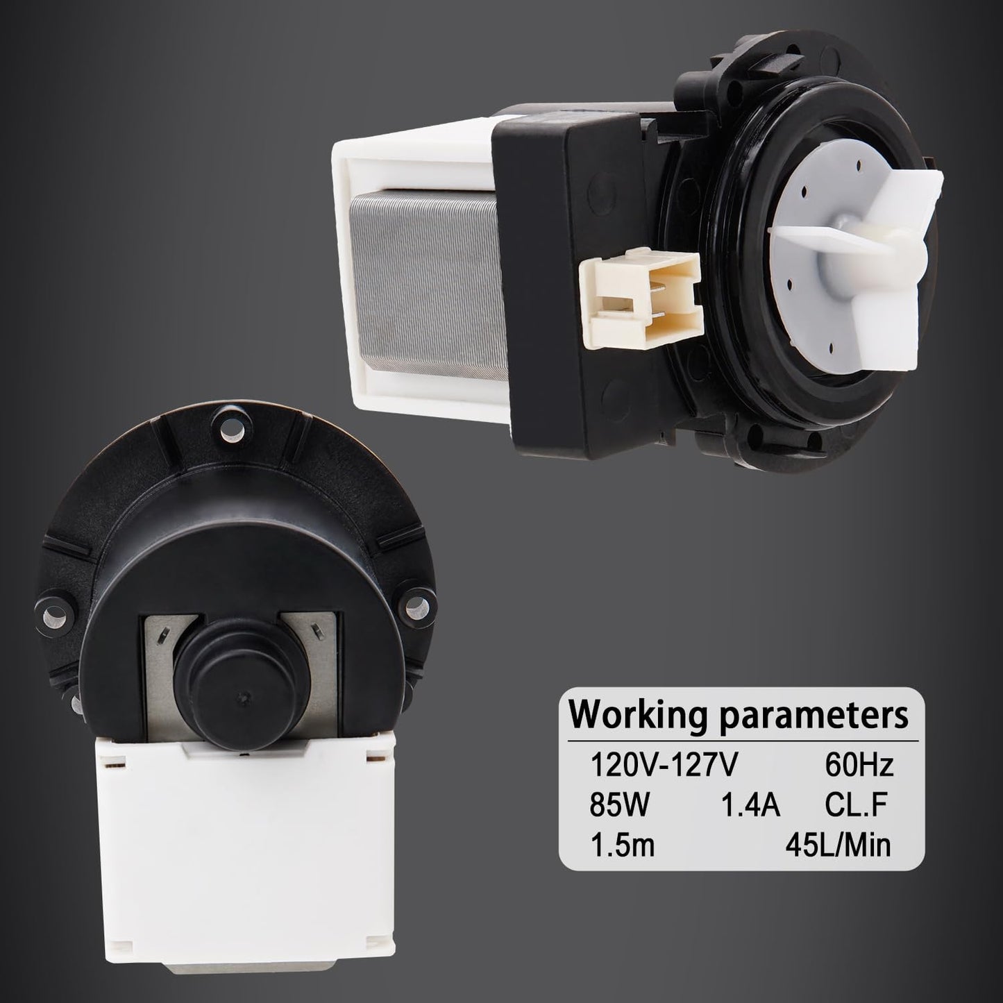 Siwdoy 34001340 WP34001340 Drain Pump Motor (ONLY MOTOR) Compatible with Amana, Maytag, Inglis Washer Replaces AP6008431 PS11741568