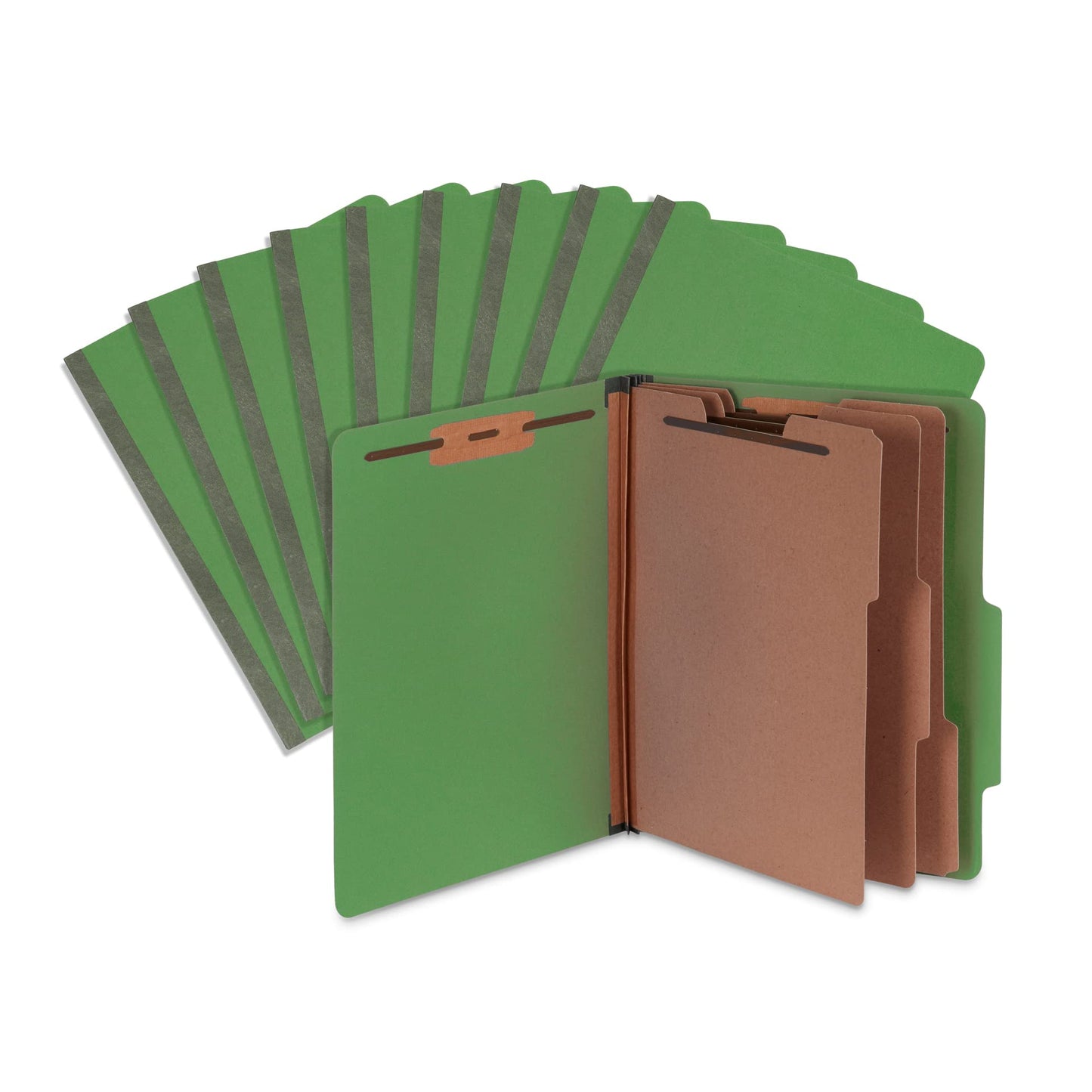 Blue Summit Supplies Green Classification Folders, 3 Dividers, Letter Size with 2 Inch Expansions, Use for Organizing Medical Records & Client Files, 10 Pack
