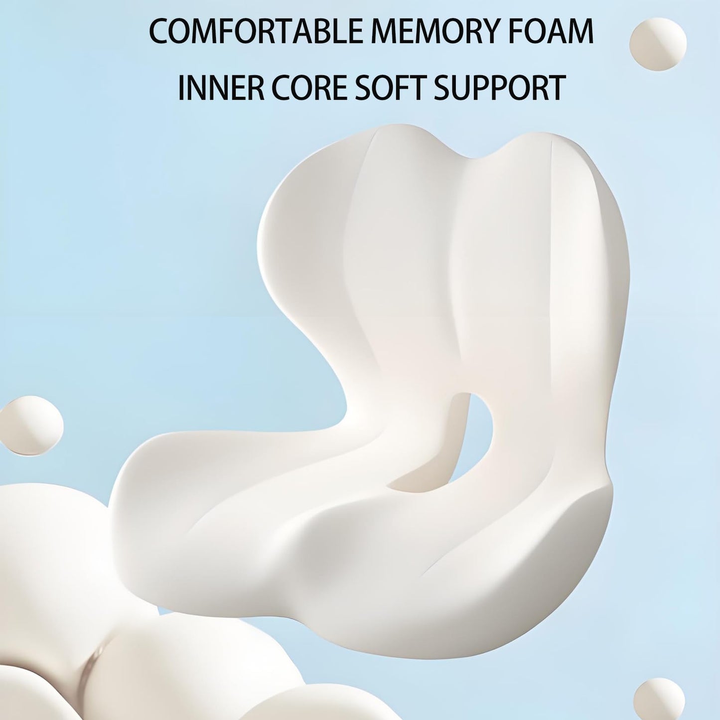 Zamerry Memory Foam Office Chair Cushion for Sciatica Pain Relief – Ergonomic Seat Cushions for Office Chairs, Desk Chair Cushion & Lumbar Support for Car, Airplane Seat Cushion for Back Pain