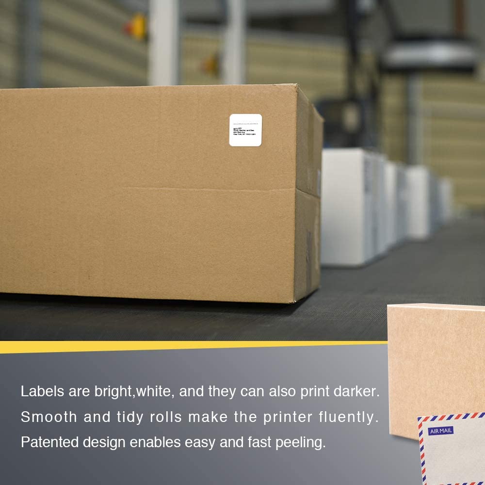 BETCKEY - 1" x 1" (25 mm x 25 mm) Square QR Code Labels Compatible with Zebra & More Label Printer,Premium Adhesive & Perforated [20 Rolls, 27600 Labels]
