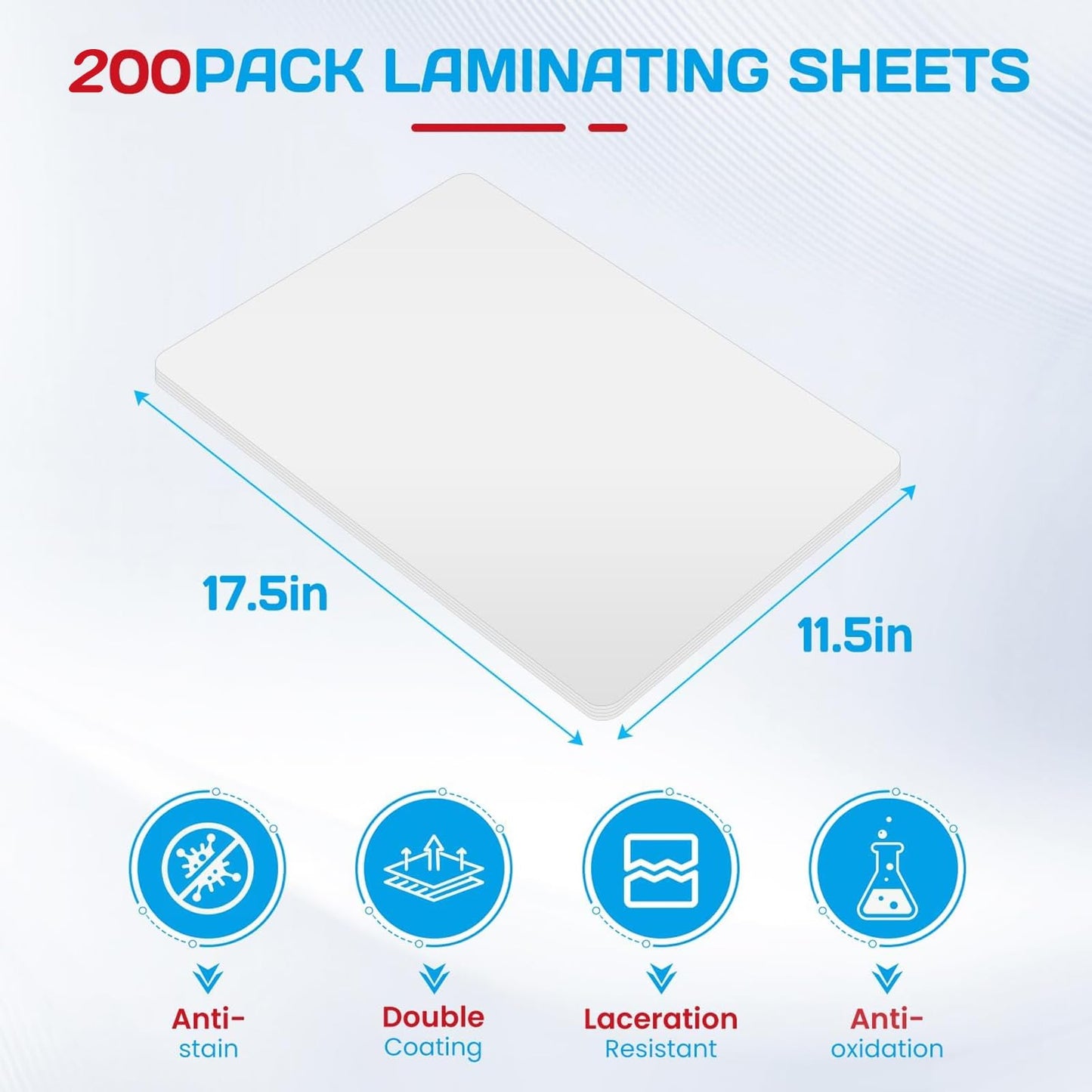 CAREGY 200 Pack Laminating Sheets, Hold 11 x 17 Inch Sheet, 5 Mil Clear Thermal Laminating Pouches 11.5 x 17.5 Inch Lamination Sheet Paper for Laminator, Round Corner